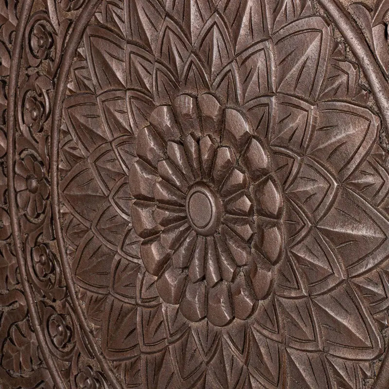 Wooden wall decoration in a rectangular shape with ornamental relief and decorative design - Restin | PTMD