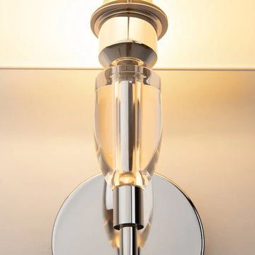 Wall light with chrome finish and white cotton shade – Prima | Maytoni