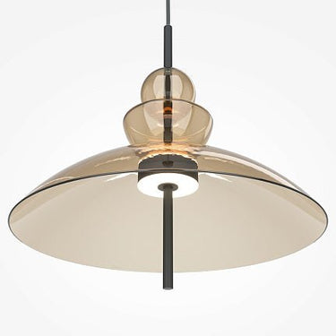 Pendelleuchte Matt Schwarz Bernsteinglas - Oval LED 12 W 3000 K – Bangkok | Maytoni - Esszett Luxury | Stilvolles Wohnen mit Charakter