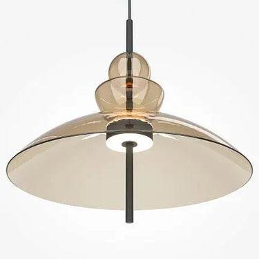 Pendant Light Matt Black Amber Glass-Oval LED 12W 3000K – Bangkok | Maytoni