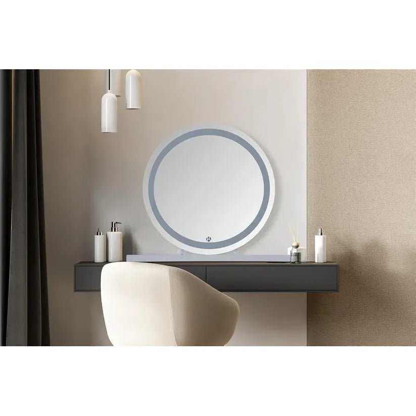Spiegel mit LED - Ringlicht stufenlos dimmierbar & schwarzer Metallrahmen – Glamory 125 | Kayoom - Esszett Luxury | Stilvolles Wohnen mit Charakter