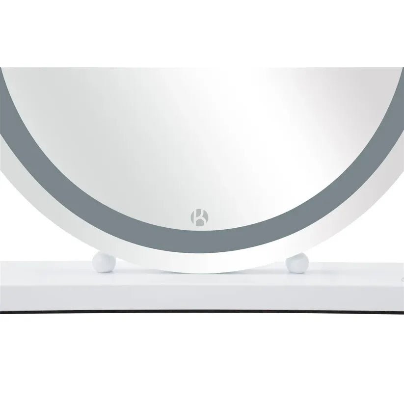 Spiegel mit LED - Ringlicht stufenlos dimmierbar & schwarzer Metallrahmen – Glamory 125 | Kayoom - Esszett Luxury | Stilvolles Wohnen mit Charakter