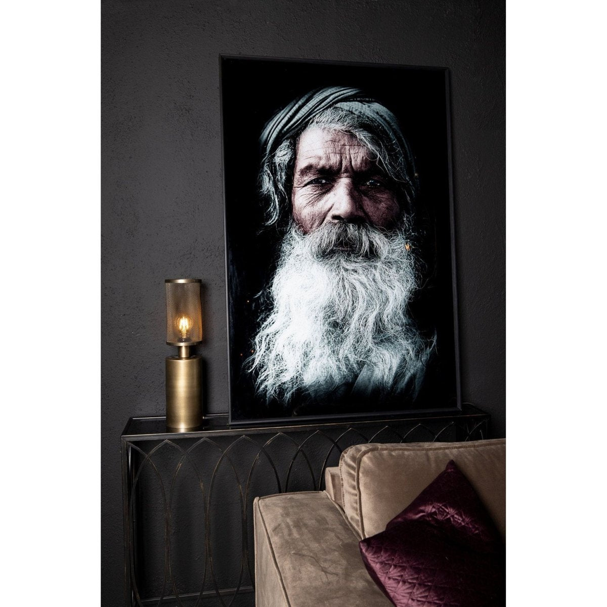 Glas - Wandbild - Indian Man von PTMD - Esszett Luxury | Stilvolles Wohnen mit Charakter