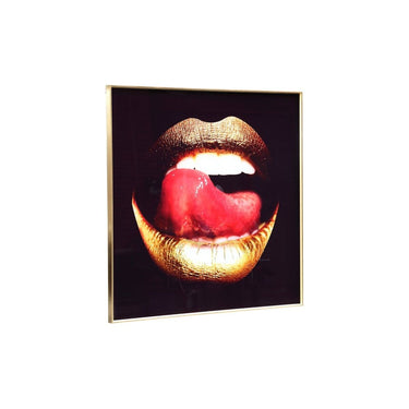 Glas - Wandbild - Lip with tongue von PTMD - Esszett Luxury | Stilvolles Wohnen mit Charakter
