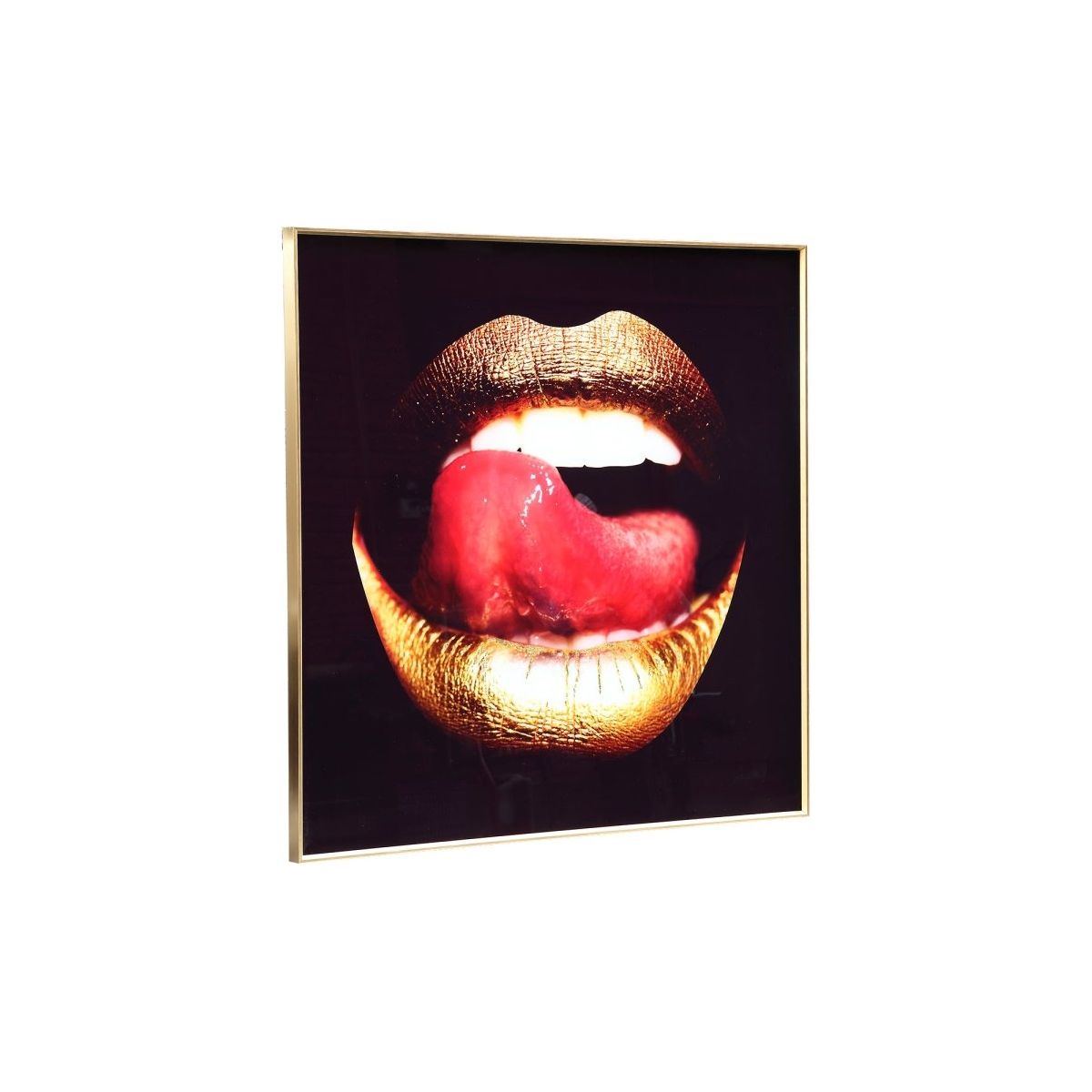 Glas - Wandbild - Lip with tongue von PTMD - Esszett Luxury | Stilvolles Wohnen mit Charakter