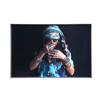 Glas - Wandbild - Woman blue von PTMD - Esszett Luxury | Stilvolles Wohnen mit Charakter