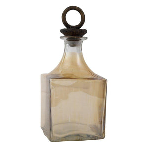 Glasflasche mit Deckel - Phil Gold Eckig von PTMD - Esszett Luxury | Stilvolles Wohnen mit Charakter