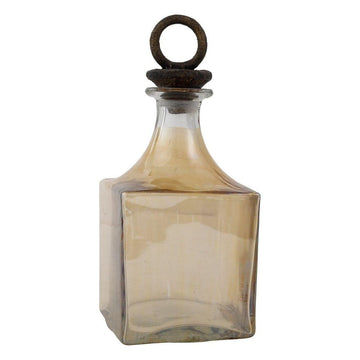 Glasflasche mit Deckel - Phil Gold Eckig von PTMD - Esszett Luxury | Stilvolles Wohnen mit Charakter