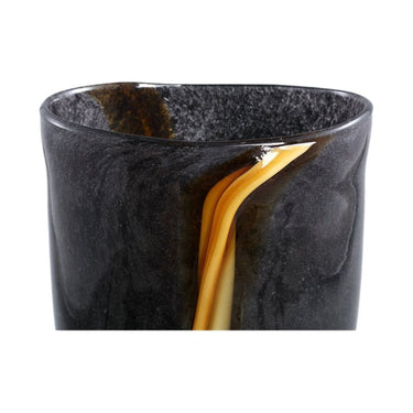 Glasvase - Nicho Black with gold stripe von PTMD - Esszett Luxury | Stilvolles Wohnen mit Charakter