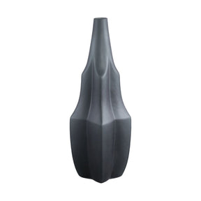 Glasvase - Robbin Grey glass vase angualr winged L (Ø 13.5 x 47.5 cm) von PTMD - Esszett Luxury | Stilvolles Wohnen mit Charakter