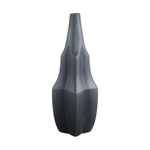 Glasvase - Robbin Grey glass vase angualr winged L (Ø 13.5 x 47.5 cm) von PTMD - Esszett Luxury | Stilvolles Wohnen mit Charakter