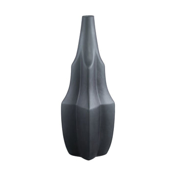 Glasvase - Robbin Grey glass vase angualr winged L (Ø 13.5 x 47.5 cm) von PTMD - Esszett Luxury | Stilvolles Wohnen mit Charakter