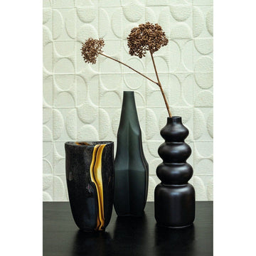 Glasvase - Robbin Grey glass vase angualr winged L (Ø 13.5 x 47.5 cm) von PTMD - Esszett Luxury | Stilvolles Wohnen mit Charakter
