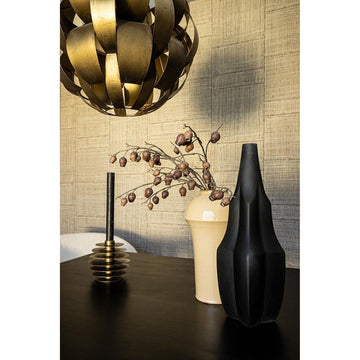 Glasvase - Robbin Grey glass vase angualr winged L (Ø 13.5 x 47.5 cm) von PTMD - Esszett Luxury | Stilvolles Wohnen mit Charakter