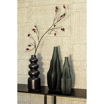 Glasvase - Robbin Grey glass vase angualr winged L (Ø 13.5 x 47.5 cm) von PTMD - Esszett Luxury | Stilvolles Wohnen mit Charakter