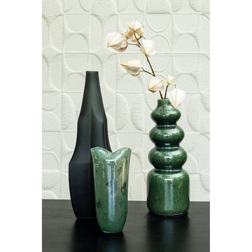 Glasvase - Robbin Grey glass vase angualr winged L (Ø 13.5 x 47.5 cm) von PTMD - Esszett Luxury | Stilvolles Wohnen mit Charakter