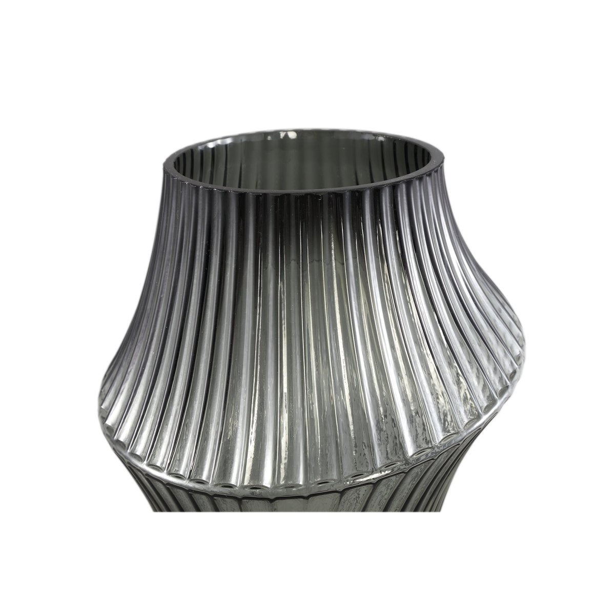 Glasvase - Yulaa Grey 23.5 x 23.5 x 30.0 cm von PTMD - Esszett Luxury | Stilvolles Wohnen mit Charakter
