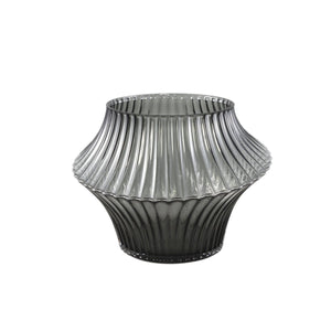 Glasvase - Yulaa Grey 27.0 x 27.0 x 20.5 cm von PTMD - Esszett Luxury | Stilvolles Wohnen mit Charakter