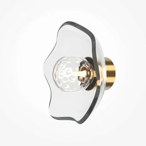 Wall Lamp Brushed Brass, Metal Frame, Cast Glass Accent, Modern – Miracle | Maytoni