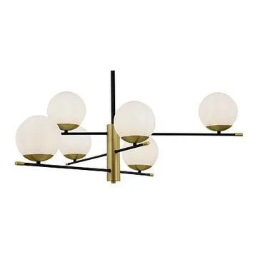 Pendant lamp Opal glass spheres, gold finish - Nostalgia MOD048PL-06G | Maytoni