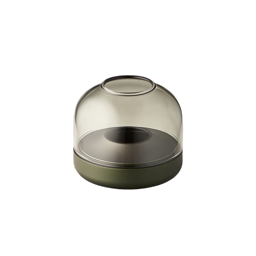 Windlicht aus eloxiertem Aluminium mit gebürstetem Ring und Glasaufsatz – Glow 08 | Kooduu