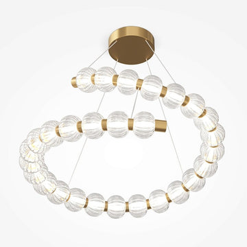 Pendelleuchte Goldfarbener Metallrahmen Gerillte Glaskugeln LED 40 W 3000 K – Amulet | Maytoni - Esszett Luxury | Stilvolles Wohnen mit Charakter