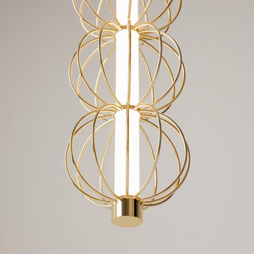 Pendant Lamp Golden Finish Dome Shade & Integrated LED – Golden Cage | Maytoni