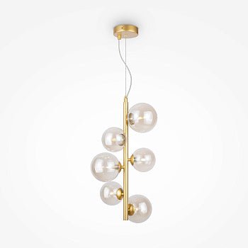 Pendelleuchte mit goldfarbenem Metallrahmen und bernsteinfarbenem Glas im modernen Design – Dallas | Maytoni - Esszett Luxury | Stilvolles Wohnen mit Charakter