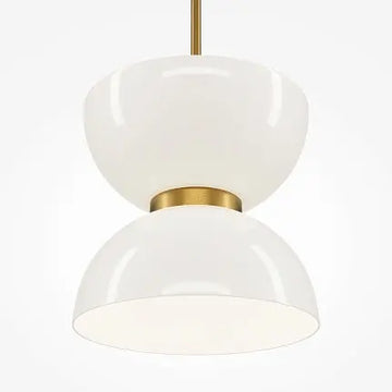 Pendant Light Gold-colored Metal Grey Marble Base & White Glass Diffuser – Kyoto | Maytoni