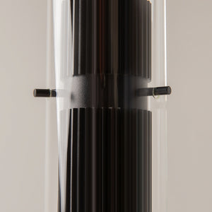 Pendant Light Matt Black Ribbed Aluminum Clear Glass Shade & GU10 Socket – Dynamics | Maytoni
