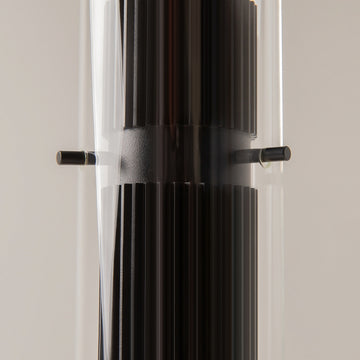 Pendant Light Matt Black Ribbed Aluminum Clear Glass Shade & GU10 Socket – Dynamics | Maytoni