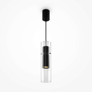 Pendant Light Matt Black Ribbed Aluminum Clear Glass Shade & GU10 Socket – Dynamics | Maytoni