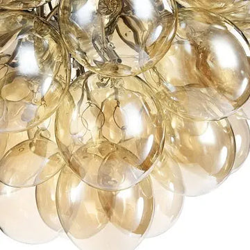 Pendant Lamp with Nickel Metal Frame and Amber Glass Shades in Modern Design – Balbo | Maytoni