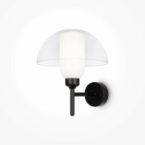 Wall Lamp Black, Metal Frame, Glass Accent, Modern – Memory | Maytoni