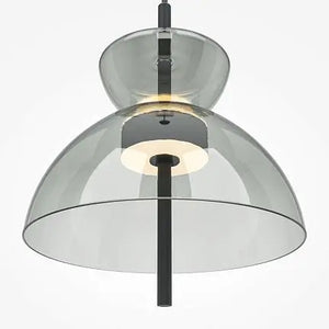 Pendant Lamp Matte Black Metal Frame Smoke Grey Oval Glass LED 12W 3000K – Bangkok | Maytoni