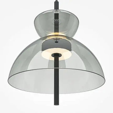 Pendant Lamp Matte Black Metal Frame Smoke Grey Oval Glass LED 12W 3000K – Bangkok | Maytoni