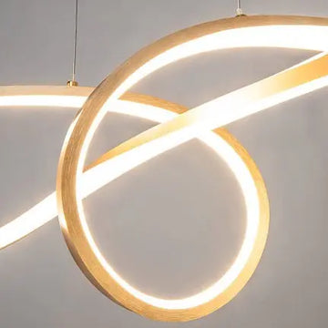Pendant lamp made of gold-colored rectangular frame with crystal diffusers and LED – Curve | Maytoni