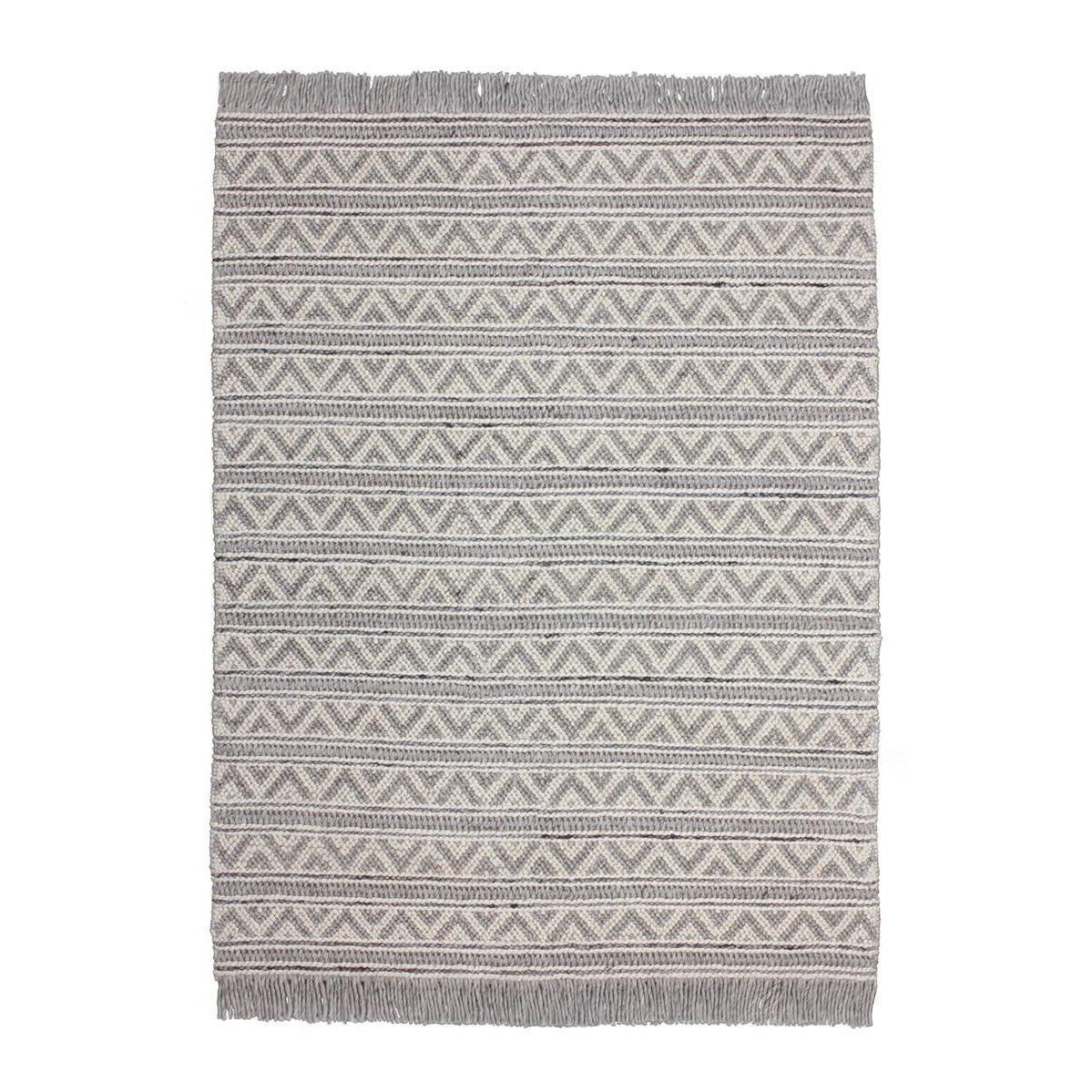 Rug – Hand-Woven Flatweave in Natural Tones with Fringes, Durable Cotton Backing, Easy-Care – Natura 410 | Kayoom