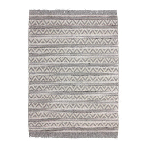 Rug – Hand-Woven Flatweave in Natural Tones with Fringes, Durable Cotton Backing, Easy-Care – Natura 410 | Kayoom