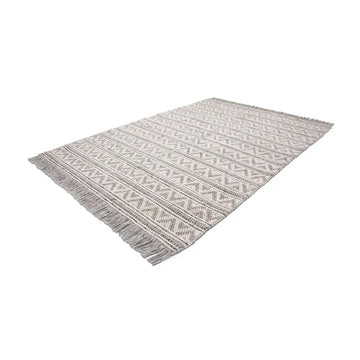 Teppich – Handgewebte Struktur, Neuseelandwolle, Fransen Design, 80 x 150 cm - Natura 410 | Kayoom