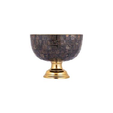 hohe Schale - Loder Gold Horn shiny handbesetzt mit Büffelhorn von PTMD - Esszett Luxury | Stilvolles Wohnen mit Charakter