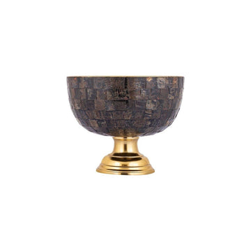 hohe Schale - Loder Gold Horn shiny handbesetzt mit Büffelhorn von PTMD - Esszett Luxury | Stilvolles Wohnen mit Charakter