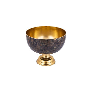 hohe Schale - Loder Gold Horn shiny handbesetzt mit Büffelhorn von PTMD - Esszett Luxury | Stilvolles Wohnen mit Charakter
