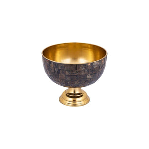 hohe Schale - Loder Gold Horn shiny handbesetzt mit Büffelhorn von PTMD - Esszett Luxury | Stilvolles Wohnen mit Charakter
