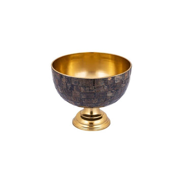 hohe Schale - Loder Gold Horn shiny handbesetzt mit Büffelhorn von PTMD - Esszett Luxury | Stilvolles Wohnen mit Charakter