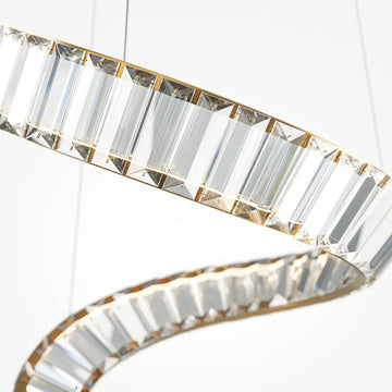 Pendant lamp with brass finish and asymmetrical crystal decoration in a luxurious design – Krone | Maytoni