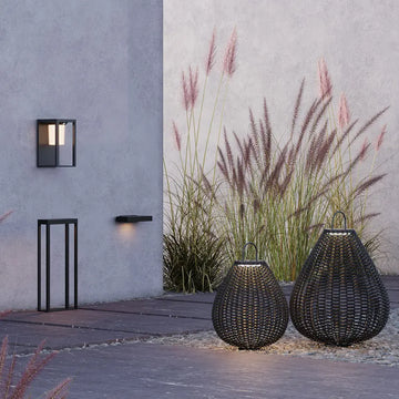 Landscape Luminaire hand-woven black rattan, solar-powered, 5W LED with motion sensor – OSL599FL‑L5B3K1 | Maytoni
