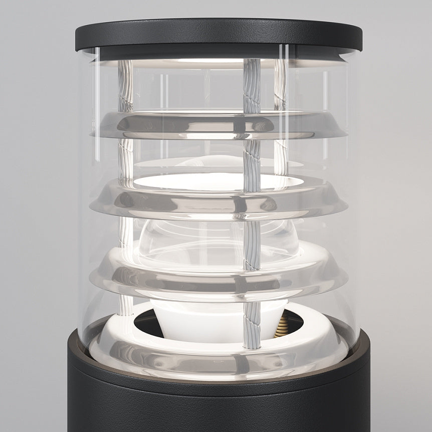Landscape Lighting Black Aluminum & Clear Glass Cylinder (1× E27, max. 60 W, IP 54) – O576FL‑01B1 | Maytoni