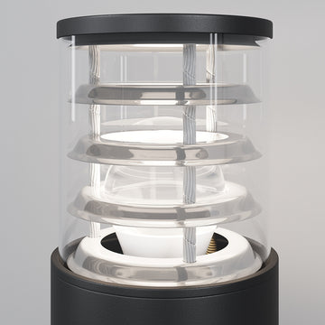 Landscape Lighting Black Aluminum & Clear Glass Cylinder (1× E27, max. 60 W, IP 54) – O576FL‑01B1 | Maytoni