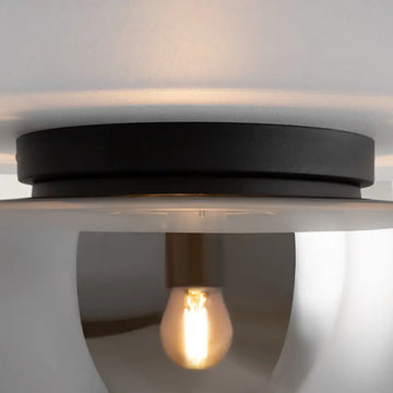 Ceiling Light Black Finish & Decorative Glass Shade - Glassy | Maytoni